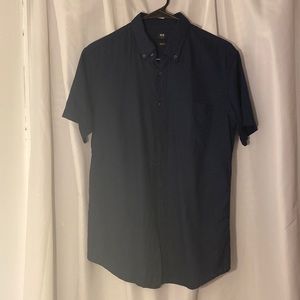 Uniqlo navy blue collared shirt sleeve button down M slim fit